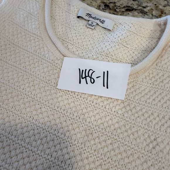 Madewell chunky cream sleeveless knit sweater SZ M - Picture 10 of 11